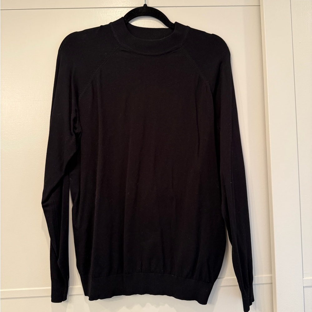 Zara Men's Black Mockneck Crewneck Sweater